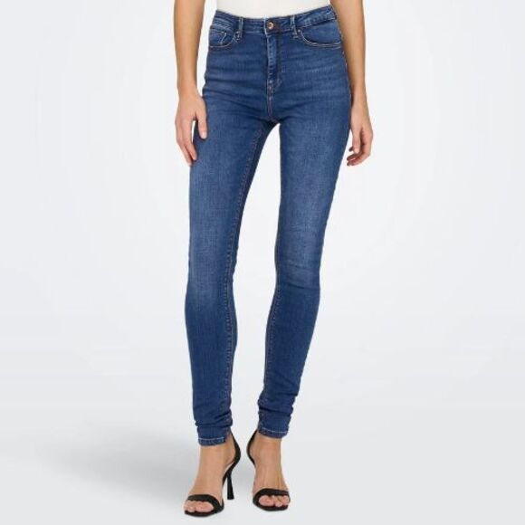 ONLY High Waist Skinny Jeans Size XL 32 /  US 10 Regular - Paola Blue High Rise - Picture 1 of 9